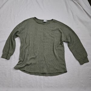 Womens Lightweight Green Sweater Size XL Casual Layering